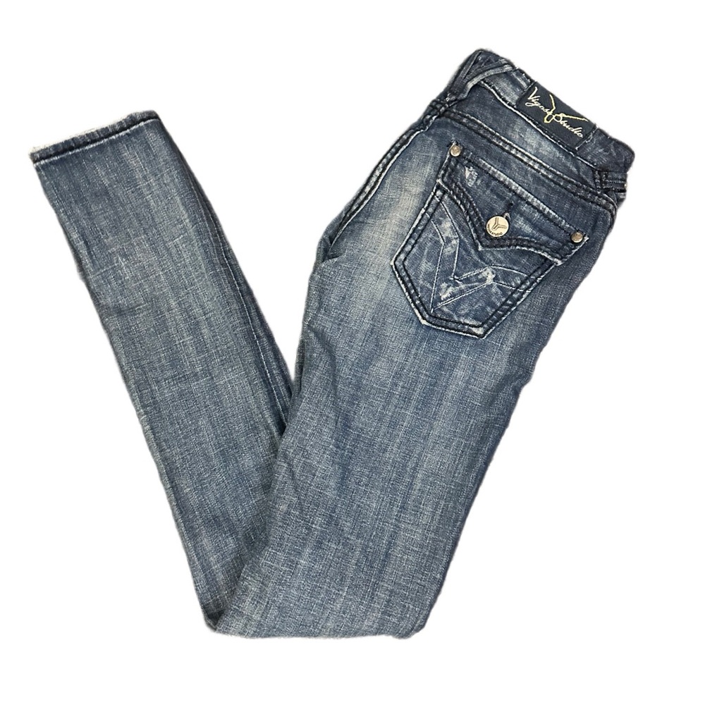 VIGOSS STUDIO Medium Wash Blue High Rise Skinny Jeans Size 0/25